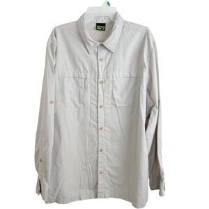 Koppen Hiking Utility Shirt XL Grey No Fly Zone Gorpcore Outdoor Button Up